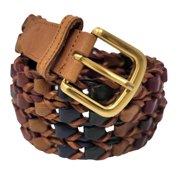 Rainbow Woven Leather Belt, Size Large - Picture 1 of 10